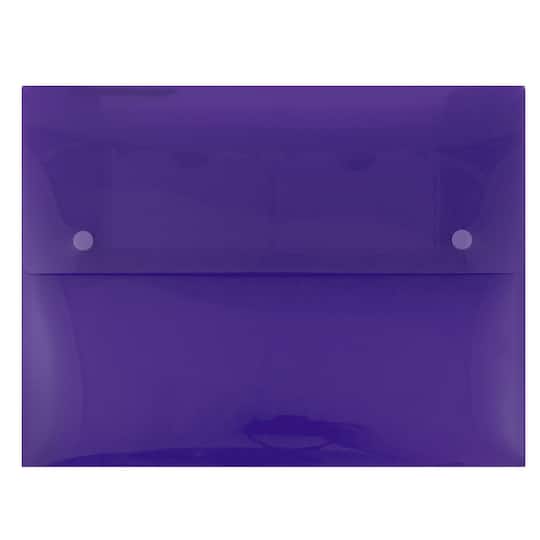 JAM Paper 9.5" x 12.5" Plastic Portfolio with Two Button Snap Closure
